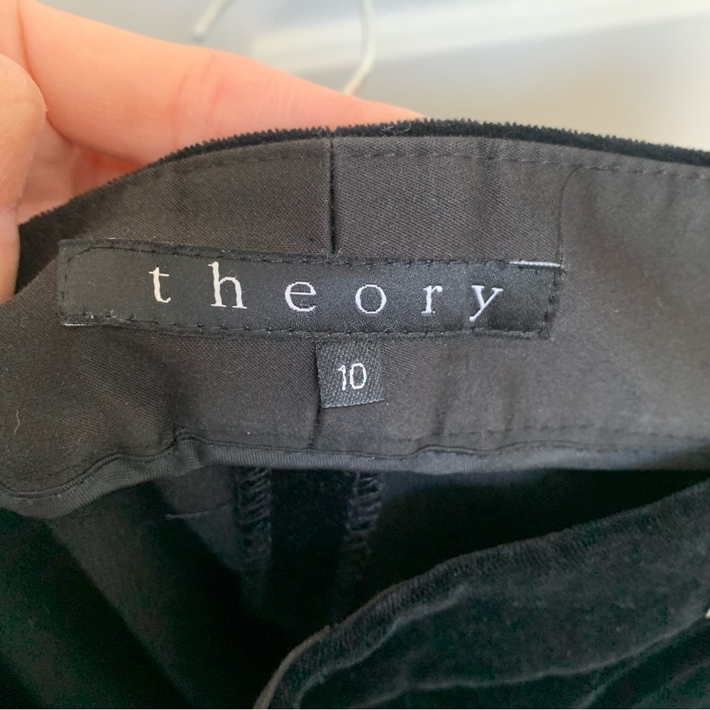 Theory Tara Be velvet beaded embellished black y2k flare pants size 10 - Picture 4 of 13